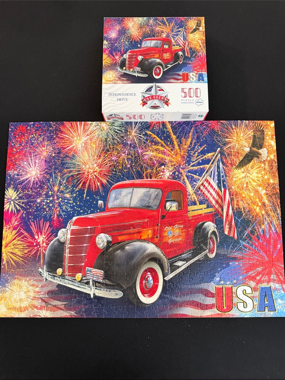 Classic Red Vintage Truck 500-Piece Puzzle by